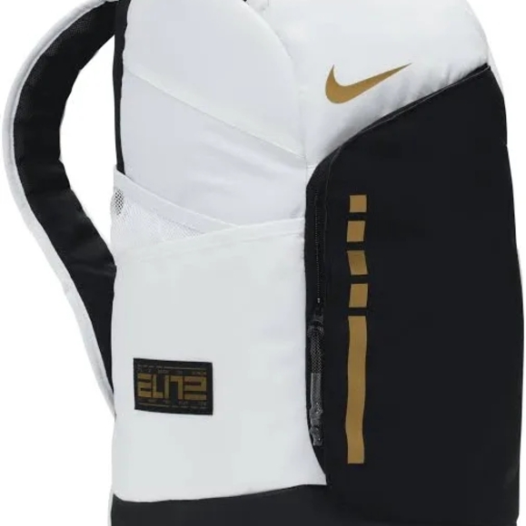 Nike Elite Black and White Backpack with Gold Accents - Picture 1 of 6